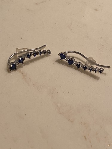 Sapphire Ear Climbers