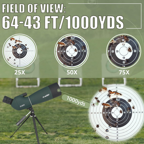 SVBONY SV28 plus Spotting Scopes with Tripod, 25-75X70Mm Waterproof Fogproof, Lo - Picture 2 of 9