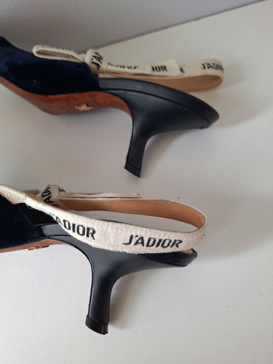 Christian Dior J'adior Ribbon Slingback Pump EU36 Dark Blue Christian Dior J'adior Ribbon Slingback Pump EU36 Dark Blue