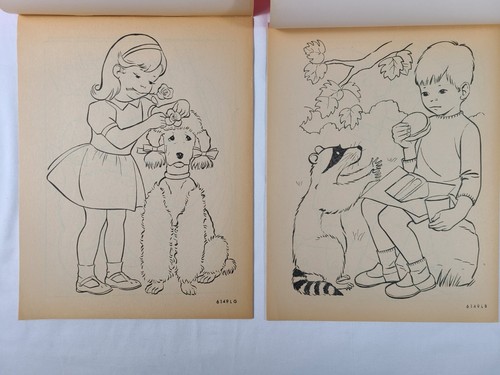 2 Artcraft Coloring Books Saalfield 1950's Little Girls Little Boys To Color - Picture 6 of 6