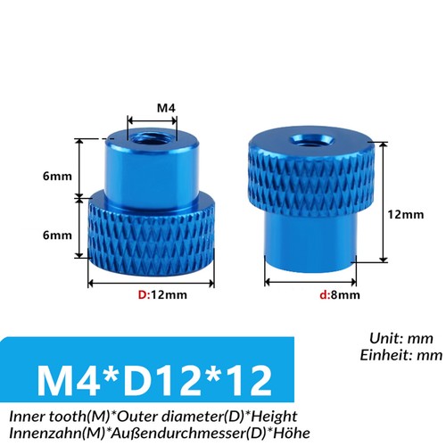 M3 M4 M5 M6 M8 M10 Knurled Thumb Nut Aluminum Alloy Through Hole Steps Hand Nuts - Picture 13 of 49