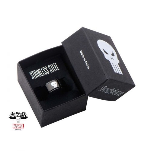 Marvel Punisher Black PVD Plated Spinner Stainless Steel Ring - Picture 4 of 4