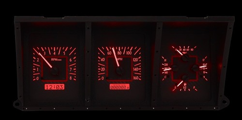 Dakota Digital 1973-79 Ford Pickup Truck Analog Gauges Carbon Red VHX-73F-PU-C-R - Picture 3 of 6