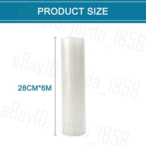 10 Rolls Vacuum Food Sealer Saver Bag Seal Storage Commercial Heat Grade 6MX28cm - Picture 3 of 12