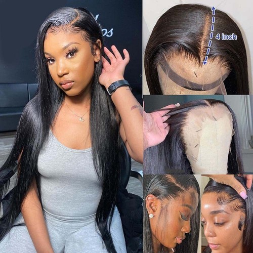 13x6Bone Straight Human Hair Lace Frontal Wig 5x5 Lace Wig For Women Pre Plucked - Picture 9 of 12