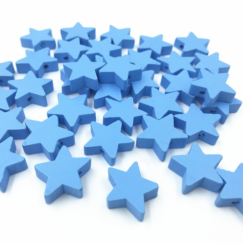 50pcs Holzperlen Stern Form Baby Schnuller Clip Schmuck machen Spacer Perlen DIY - Picture 6 of 10