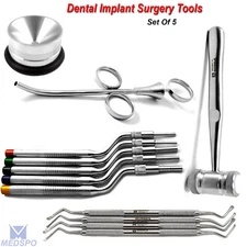 Dental Implant Surgery Lucas Curettes Kit Sinus Osteotome Bone Graft Syringe CE 