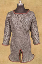 Chainmaile hauberk /Medieval chainmail half Sleeve shirt /9 mm Flat riveted SCA