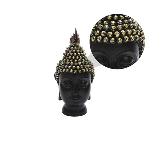 Buddha Head Sculpture Statue Ornament Indoor Resin Buddhist Home Decoration - Bild 9 von 12