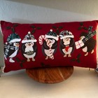 World Market Penguin Pillow Christmas Holiday Kids 13x24 Winter Seasonal