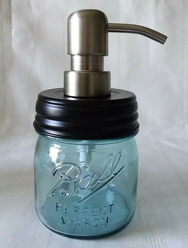 SOAP PUMP DISPENSER ~ BALL HALF 1/2 PINT ~ STAINLESS STEEL OIL RUBBED BRONZE - Picture 16 of 22