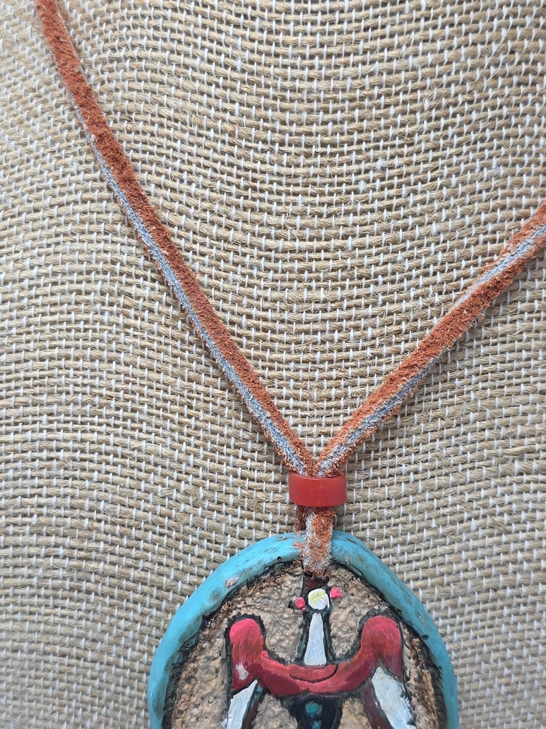 Signed Jama Native American eagle ceramic Necklac… - image 3