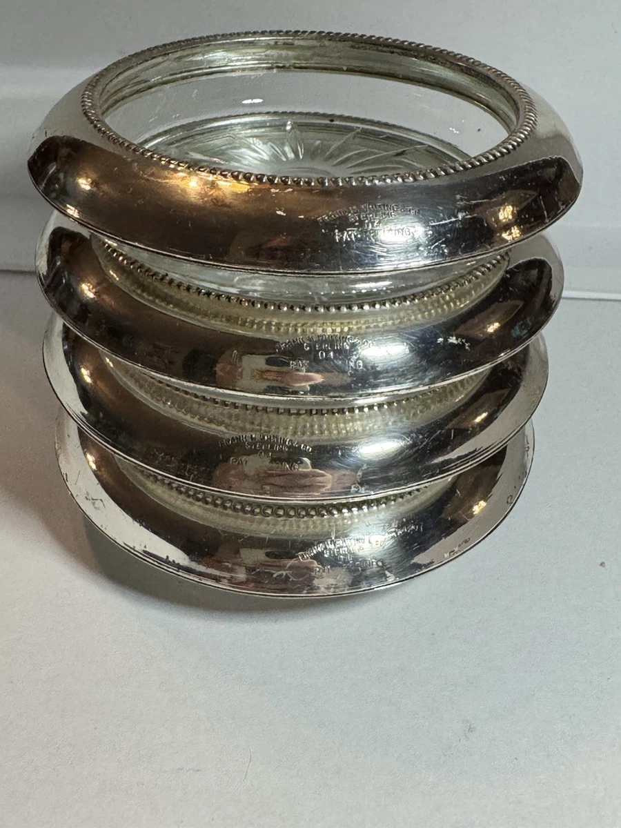 Frank M. Whiting Antique US Sterling Silver Dishes & Coasters for