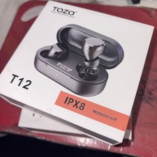  2 SETS TOZO T12 IPX8 Earbuds NEW with Mic  Wireless Chrger. Waterproof.