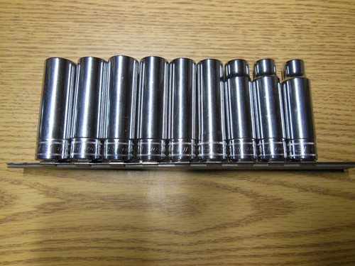 Snap on TSM 9 Piece 1/2” Drive Metric DEEP 6pt Socket Set 12-20MM NICE