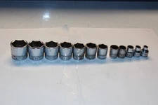 Snap-on Tools 12 pc 3/8" Drive 6-Point SAE Shallow Socket Set 1"-1/4" USA