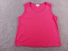 Rebecca Malone XL Womens Sleeveless Shirt Pink Cotton Blend