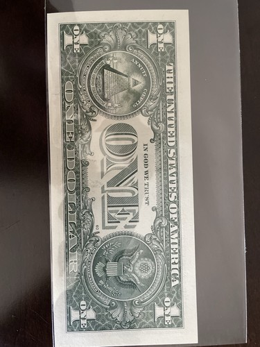 2021 $1 Federal Reserve Note – Fancy Serial # F85364444A -UNC -Crisp-Gem - Picture 2 of 3