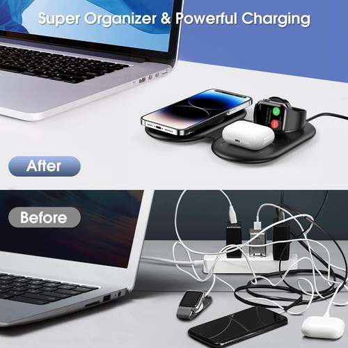 3 in 1 Foldable Wireless Charging Station for Apple Fast Wireless Charger for... - Picture 7 of 8