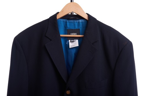 Blazer Versace Jeans Para Hombre Estampado Sutil Lujo Talla 42/56 Botones Cabeza de Medusa - Imagen 4 de 18