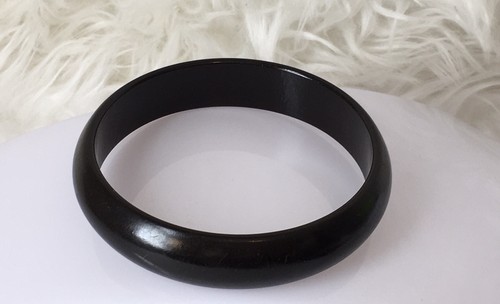 Vintage 50’s Dark Black Bakelite Bangle Bracelet 8” - Bild 10 von 10