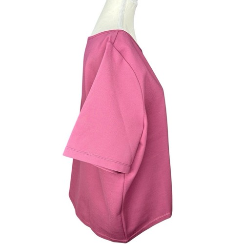 Betabrand Damen neu mit Etikett mauve lila U-Boot-Ausschnitt Kurzarm kastig Hi-Low Top XL/C47 - Bild 3 von 11