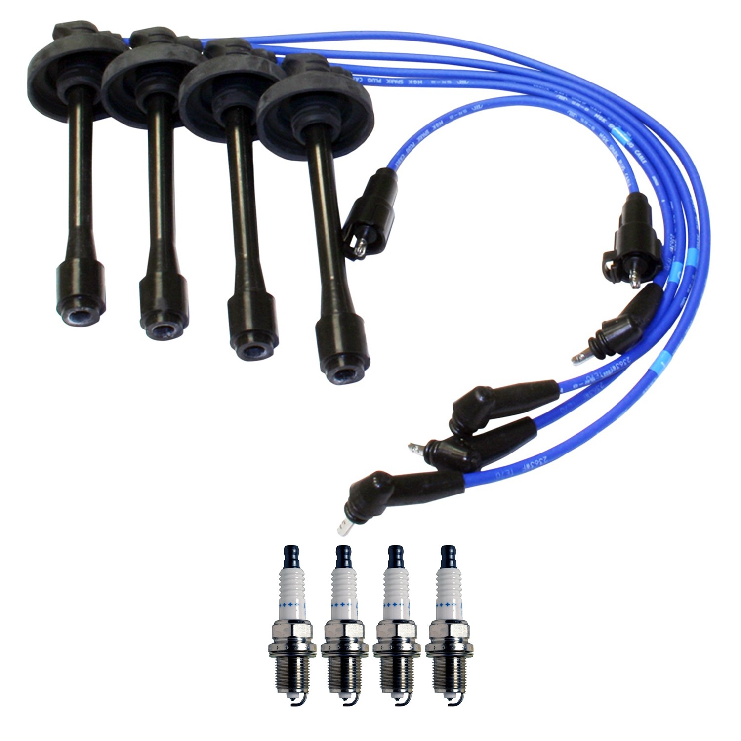 NGK Wire Set And Denso 4 Double Platinum Spark Plugs Kit for MR2 Base 2.2L L4 91
