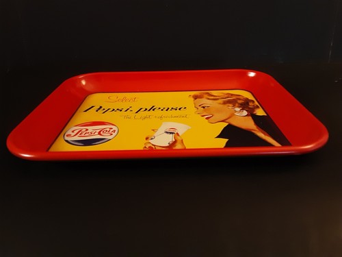 Lot Of 2 Pepsi Cola Metal Trays "Pinup Girl" & "Pepsi Please" - Picture 7 of 11