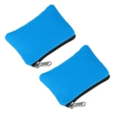 Coin Purse Pouch, 2 Pcs Change Purses Small Bags 5" x 4", Blue