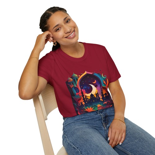Celestial Unisex T-Shirt with Islamic Theme, Festival Wear Neon Color Masjid - Picture 96 of 99