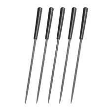 5PCS 3mmx140mm Second Cut Steel Round Needle File with Plastic Handle