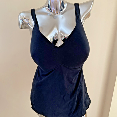 RHONDA SHEAR Molded Cup Shaper Cami Camisole Built in Bra Plus Size 2X Black NWT