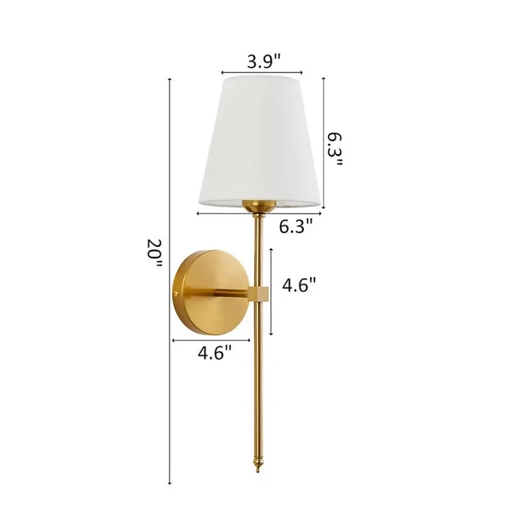 Juego de 2 Apliques de Pared Clásicos Latón Cepillado Dorado Apliques Iluminación de Pared Foto 2 de 4