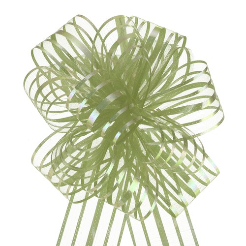 Arcos grandes de 4 pulgadas para envolver regalos cinta organza hierba verde 10 un.