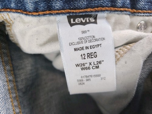 569 Loose Straight Fit Levi’s Jeans Boys Size 12 Reg - 26 X 26 - Picture 4 of 11