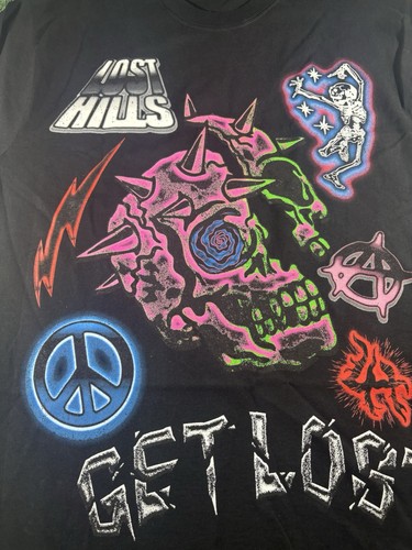 Camiseta Lost Hills 'Get Lost' Para Hombre Grande Negra Estampado Gráfico - Auténtica - Imagen 3 de 15