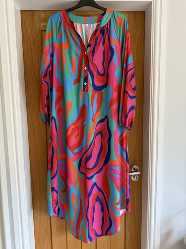 BNWOT long maxi tunic dress - bright multi colours - approx size 18