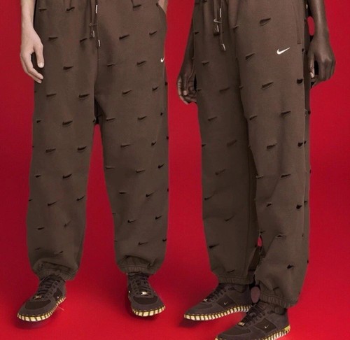 Pantaloni della tuta Jacquemus Nike Le Swoosh tagliati - taglia XS - marrone cacao - Foto 4 di 4
