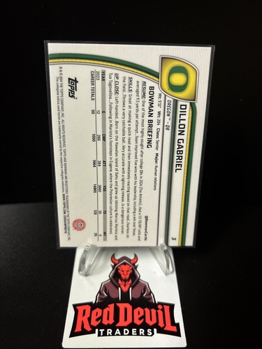 2024 Bowman University Chrome - #3 Dillon Gabriel (RC) - Picture 2 of 2