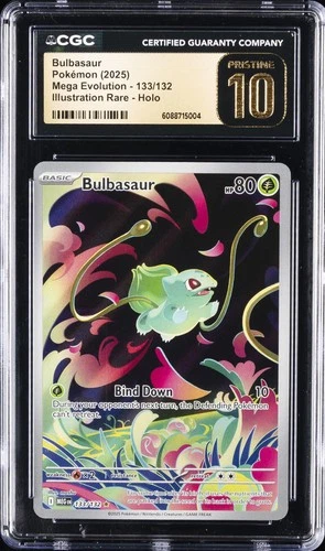 2025 POKEMON MEGA EVOLUTIONS ILLUSTRATION RARE #133 BULBASAUR CGC 10 PRISTINE