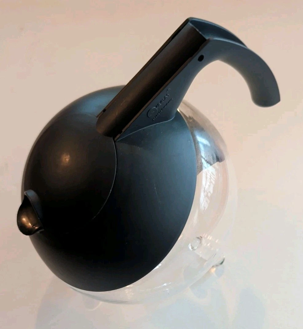NOS Jenaer Glas GLOBO Tilting Post Modern Glass German Teapot, For Collector