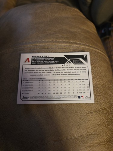 2023 Topps...Series 1...Merrill Kelly #71...Base...Arizona Diamondbacks - Picture 2 of 2