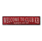 Custom Family Club Est Date Sign - Rustic Hand Made Distressed Wood