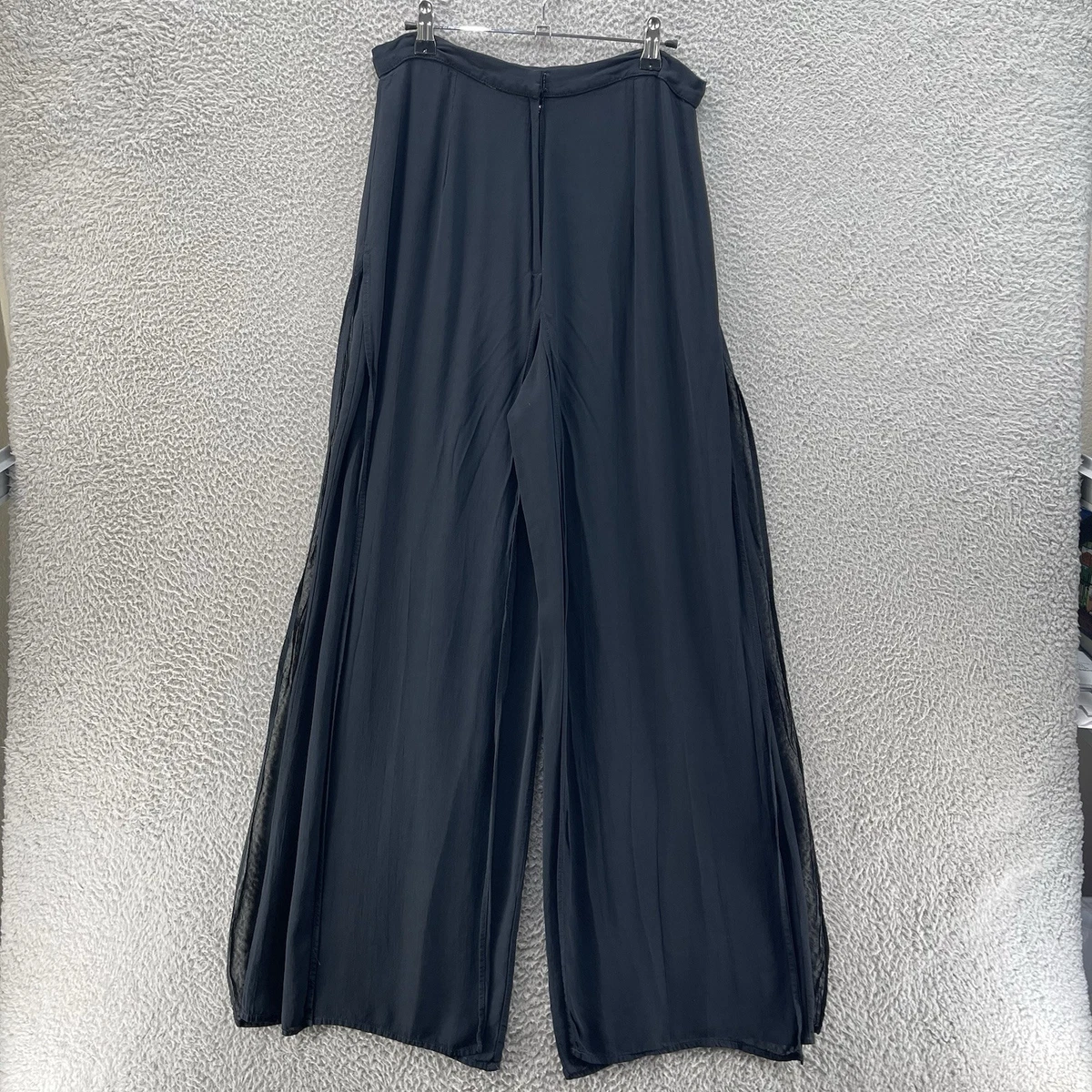 Chiffon Wide-Leg Black Pants for Women for sale | eBay