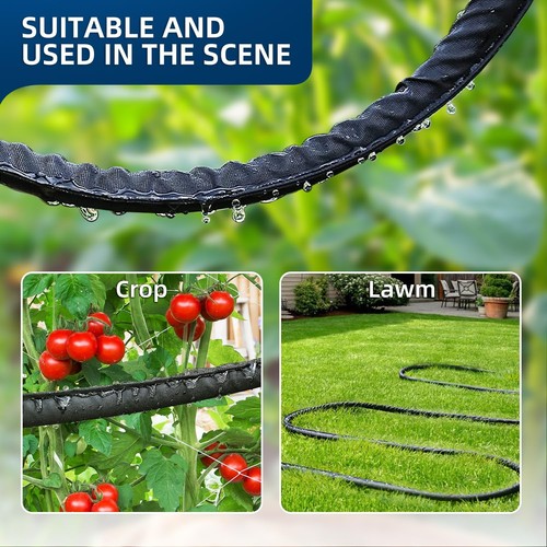 Flat Soaker Hose 50 ft for Garden Beds Drip Irrigation Hose Save 80% Water, F - Picture 6 of 9