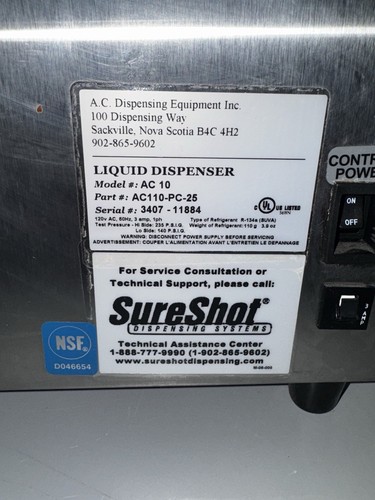 Sure Shot AC-10 Refrigerated Liquid Creamer Dispensing Sureshot AC10 - NEW - Picture 9 of 23