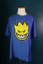 Spitfire Y2K Wheels Skateboard T Shirt Mens XL Blue Graphic Grunge Skater