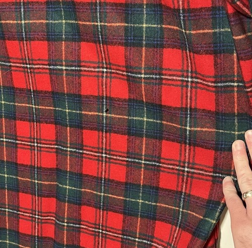 VTG Pendleton Board Shirt Loop Collar Plaid Virgin Wool Made In USA Sz XL TALL - Picture 7 of 9