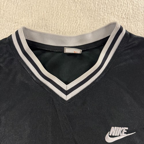 Camiseta deportiva de baloncesto vintage de los 90 Nike DNA para hombre XL negra con logotipo Swoosh cuello en V preppy - Imagen 2 de 9