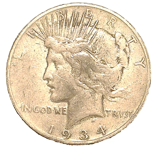 1934-S Peace Silver Dollar F-VF Features Collectable Better Date 90% Silver $1
